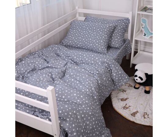 Постельное белье MirSon 012 Grey Stars Фланель 200х220 Евро (2200009653131)