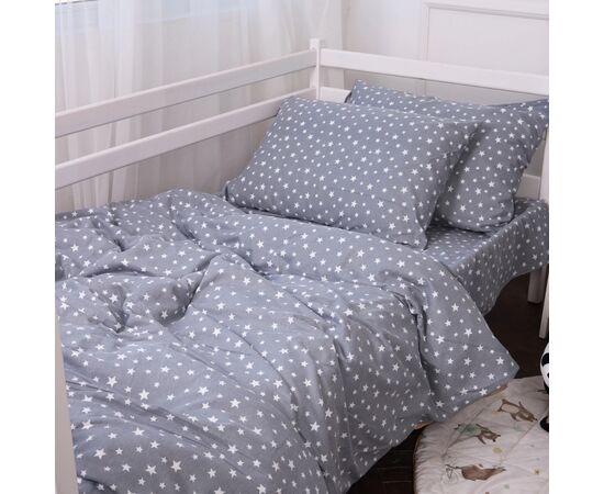 Постільна білизна MirSon 012 Grey Stars Фланель 220х240 King Size (2200009653117), зображення 4