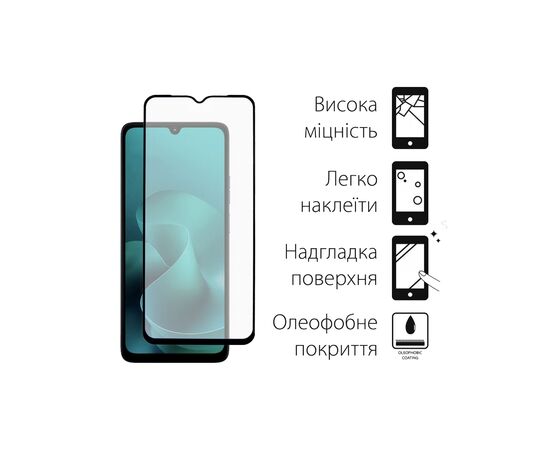 Стекло защитное Dengos Full Glue Motorola G06 Black (TGFG-420), изображение 2