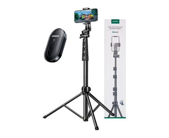 Штатив Ugreen LP680 Selfie Stick Tripod with Bluetooth Remote Black (15609), зображення 3