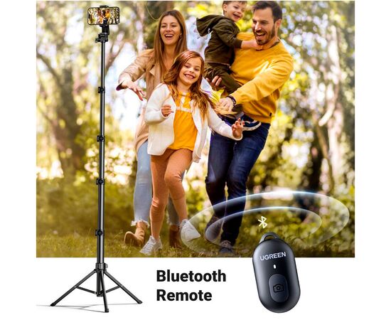 Штатив Ugreen LP680 Selfie Stick Tripod with Bluetooth Remote Black (15609), зображення 6
