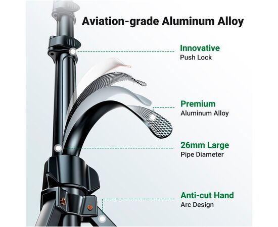 Штатив Ugreen LP680 Selfie Stick Tripod with Bluetooth Remote Black (15609), зображення 8