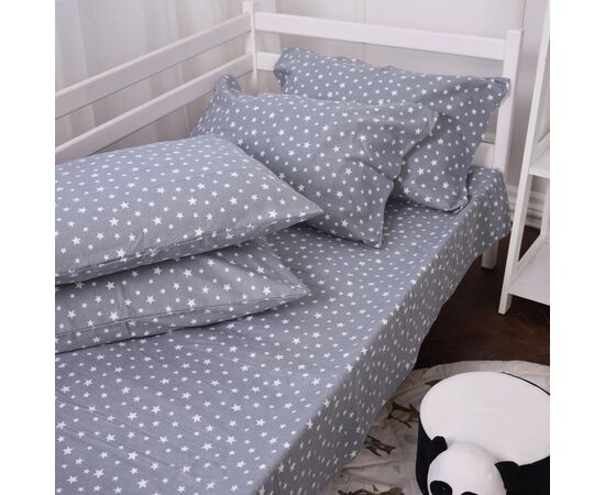 Постельное белье MirSon 012 Grey Stars Фланель 160х220 Полуторный Евро (2200009653094), изображение 11