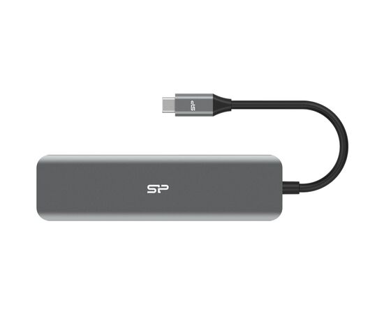 Порт-репликатор Silicon Power Docking Station USB-C 7-in-1 Boost SU20 Silver Aluminum (SPU3C07DOCSU200G)