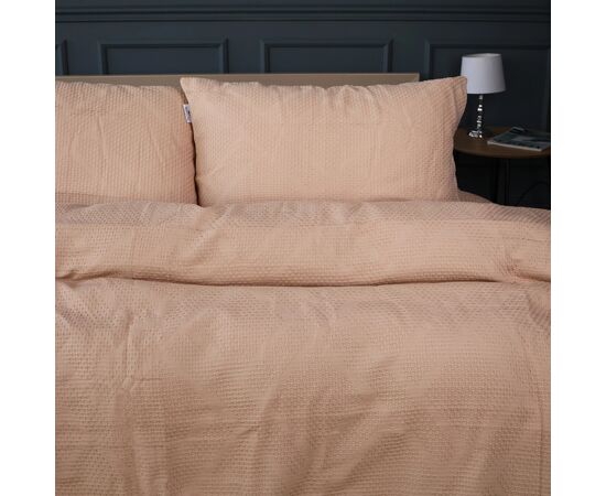 Постільна білизна MirSon №20-01 Waffle Bej 2 x 143x210 сімейний Євро (2200011032634), зображення 4
