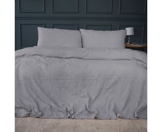 Постільна білизна MirSon №20-02 Waffle Gray 220x240 King Size (2200011032856)