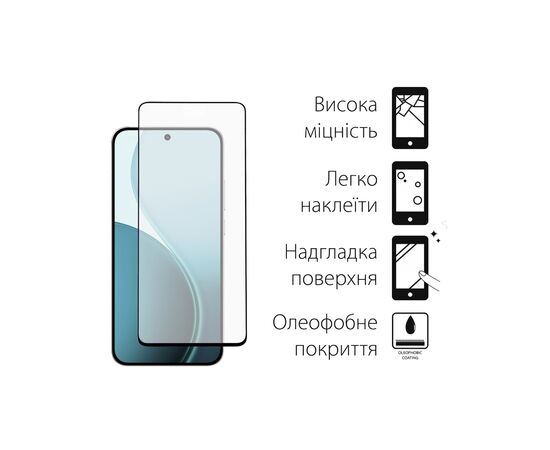 Стекло защитное Dengos Full Glue OPPO Reno14 F/FS Black (TGFG-419), изображение 2