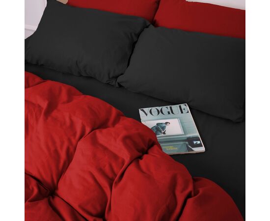 Постельное белье MirSon 002-009 Black/Red Фланель 2x143x210 С (2200009656569), изображение 5