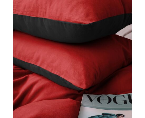 Постельное белье MirSon 002-009 Black/Red Фланель 2x143x210 С (2200009656569), изображение 7