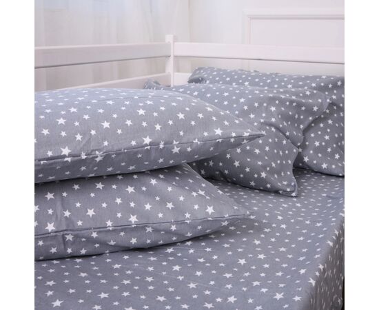 Постільна білизна MirSon 012 Grey Stars Фланель 2x143x210 Сімейний (2200009653148), зображення 12