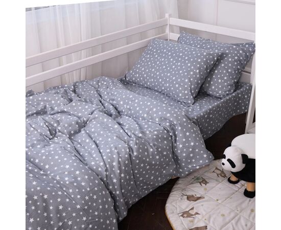 Постільна білизна MirSon 012 Grey Stars Фланель 2x143x210 Сімейний (2200009653148), зображення 6