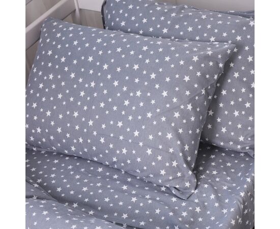 Постільна білизна MirSon 012 Grey Stars Фланель 2x143x210 Сімейний (2200009653148), зображення 8