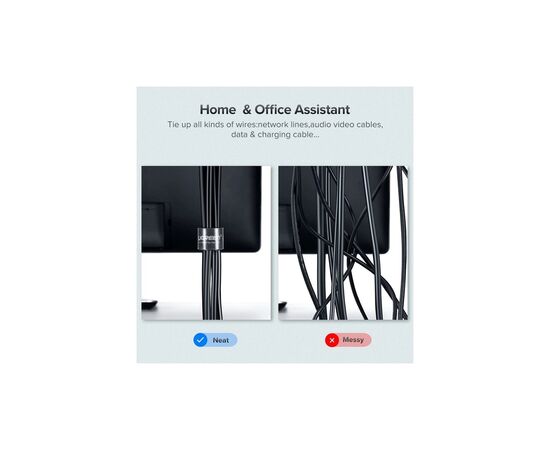 Набор для крепления лента-липучка LP124 20mm Cable Tie Band 5m Black Ugreen (40356), изображение 7