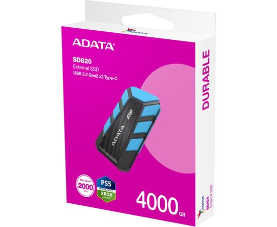 Накопичувач SSD USB 3.2 4TB SD820 ADATA (SD820-4000G-CBU), зображення 6