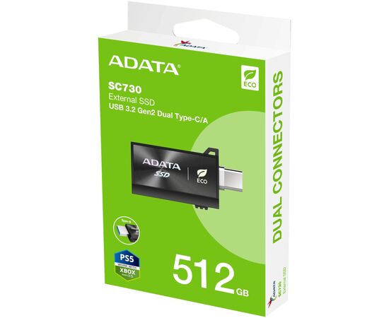 Накопитель SSD USB 3.2 512GB SC730 ADATA (SC730-512G-CACTI), изображение 6
