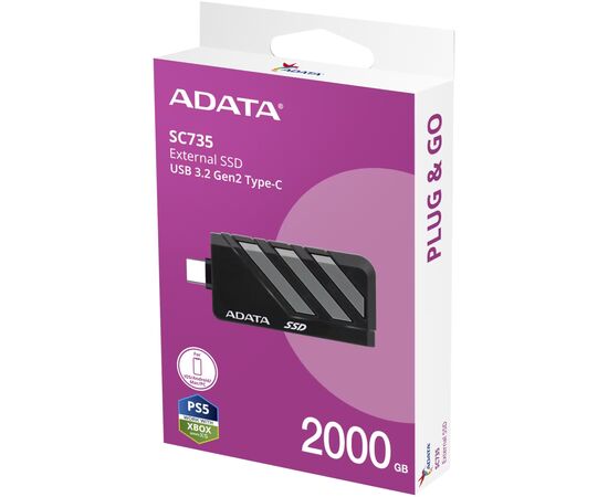 Накопичувач SSD USB 3.2 2TB SC735 ADATA (SC735-2000G-CCBK/GY), зображення 6
