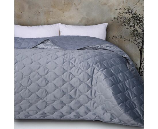 Покривало MirSon №5052 Velor charm Dark grey 200х220 см (2200008376918)