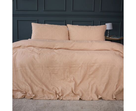 Постільна білизна MirSon №20-01 Waffle Bej 200х220 Євро (2200011032610)