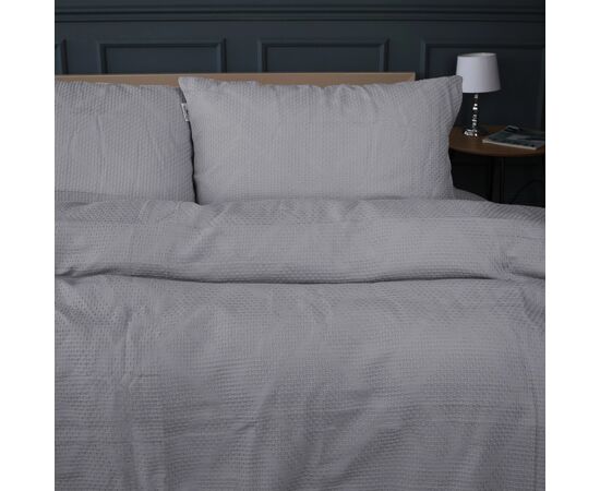 Постільна білизна MirSon №20-02 Waffle Gray 200x220 Євро (2200011032870), зображення 4
