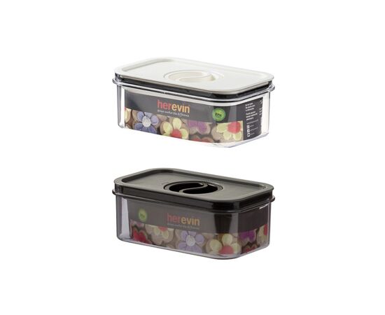 Пищевой контейнер Herevin Canister-Vacuum Lid-White-Black вакумна кришка 0.6 л (161174-000)