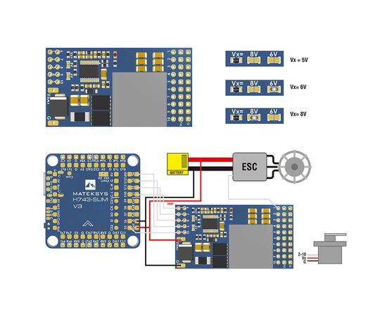Плата розподілу живлення (PDB) MATEK SVPDB-12S (SVPDB12S), зображення 3