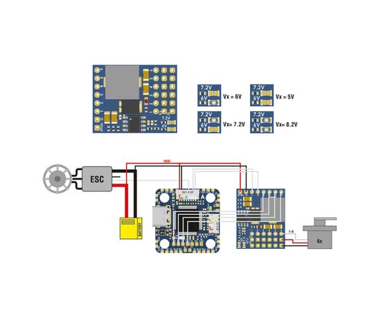 Плата розподілу живлення (PDB) MATEK SVPDB-8S (SVPDB8S), зображення 4