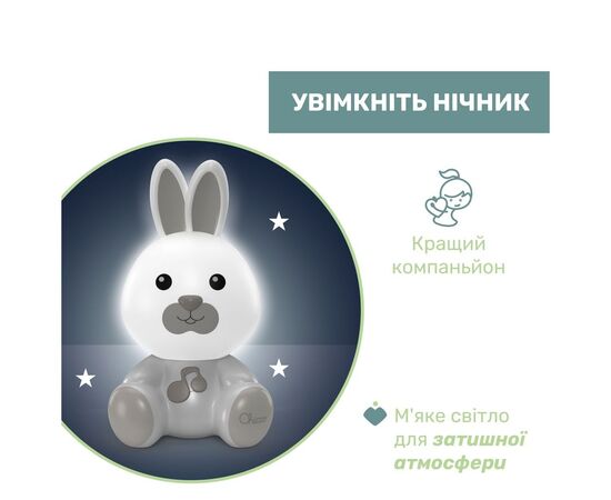 Ночник Chicco музыкальный Кролик Dreamlight (11456.00), изображение 3