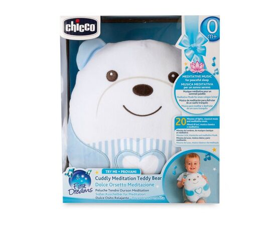 Мягкая игрушка Chicco мягкая музыкальная Успокаивающий медвежонок голубой (12266.20), изображение 4