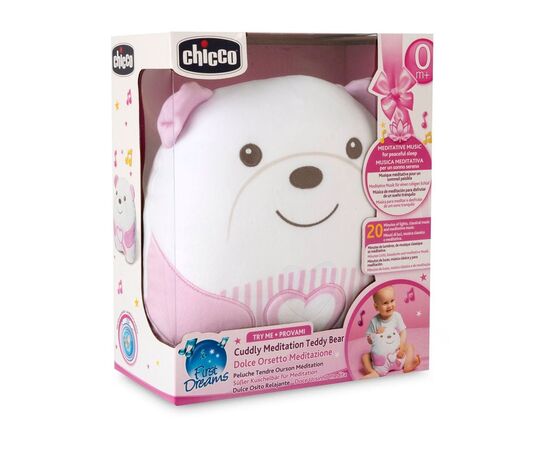 Мягкая игрушка Chicco мягкая музыкальная Успокаивающий медвежонок розовый (12266.10), изображение 3