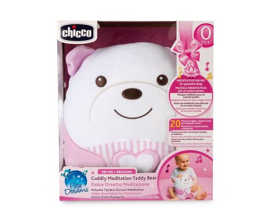 Мягкая игрушка Chicco мягкая музыкальная Успокаивающий медвежонок розовый (12266.10), изображение 4