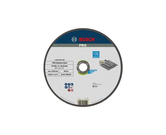 Круг відрізний Bosch Expert for Inox, 230х22.23мм (2.608.600.096)