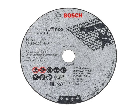 Круг відрізний Bosch Expert for Inox, 76х10х1мм, 5шт (2.608.601.520)