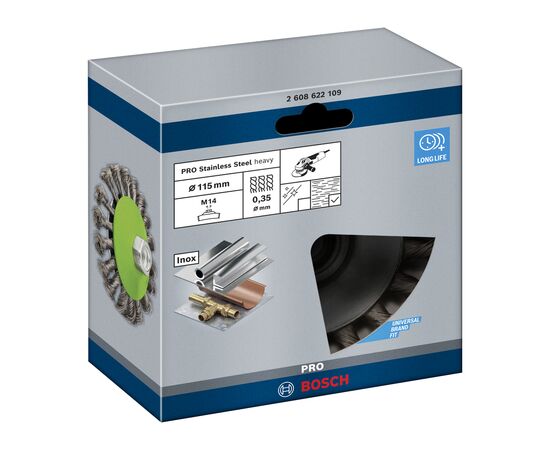 Щітка для електроінструменту Einhell Professional 115мм 0.35мм M14 (2.608.622.109), зображення 2