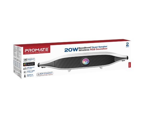 Акустическая система Promate Delta-X 20W White (delta-x.white), изображение 2