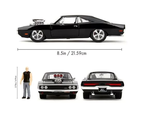 Машина Jada Форсаж Додж Чарджер 1970 года с фигуркой Доминика Торетто, 1:24 (253205006), изображение 6