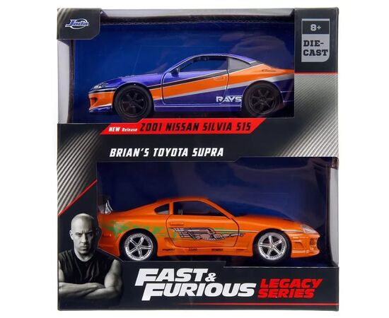 Машина Jada набiр автомоделей Fast and Furious Nissan Silvia S15 і Toyota Supra (253202017), зображення 7