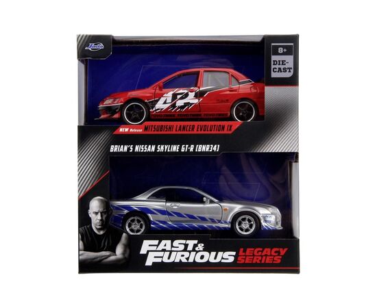 Машина Jada набiр автомоделей Форсаж Міцубіcі Лансер та Ніссан Скайлайн GT-R (253202019), зображення 8