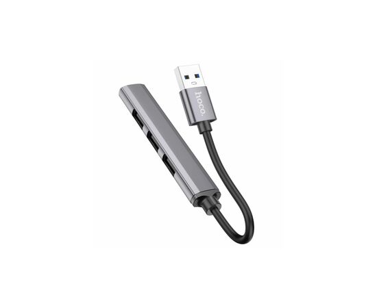 Концентратор HOCO USB to USB 3.0 + 3xUSB 2.0 metal gray (6931474765468), изображение 3