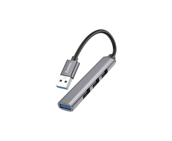 Концентратор HOCO USB to USB 3.0 + 3xUSB 2.0 metal gray (6931474765468)