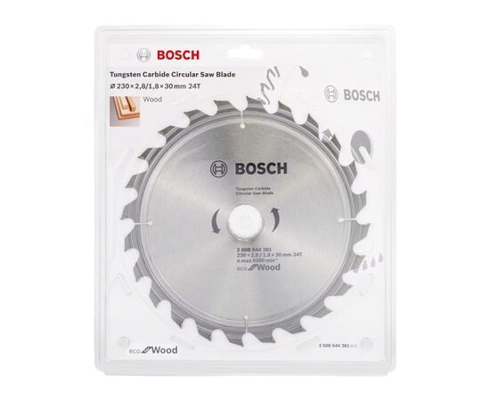 Круг відрізний Bosch пиляльний Eco for Wood 230x30-24T (2.608.644.381), зображення 2