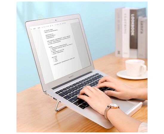 Подставка для ноутбука Ugreen LP230 Foldable Desktop Laptop Stand Silver (80348), изображение 7