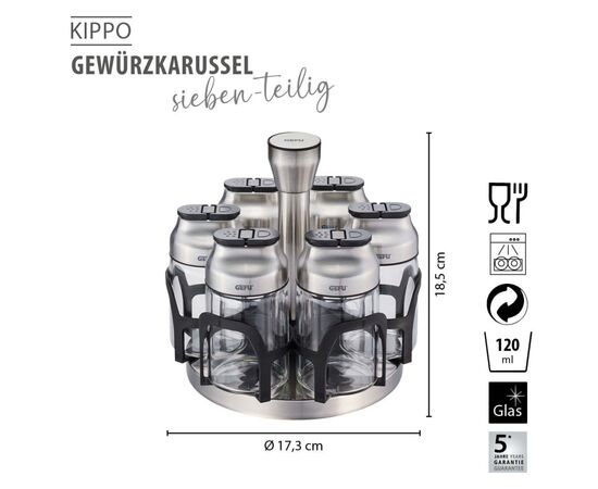 Набор для специй Gefu Kippo 6 емностей по 120 мл (33733), изображение 2