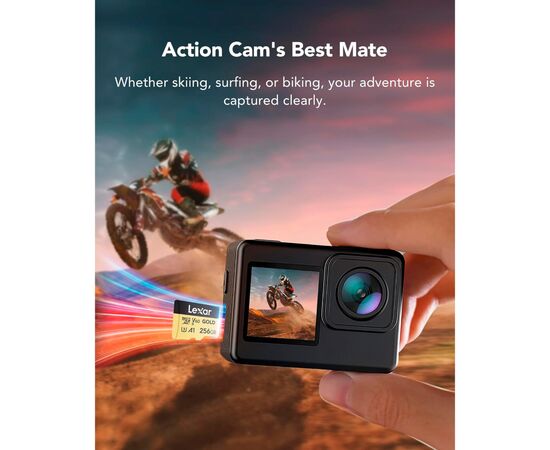 Карта памяти Lexar 256GB microSDXC class 10 UHS-II U3 V60 A1 Professional Gold (LMSGOLD256G-BNNNG), изображение 8