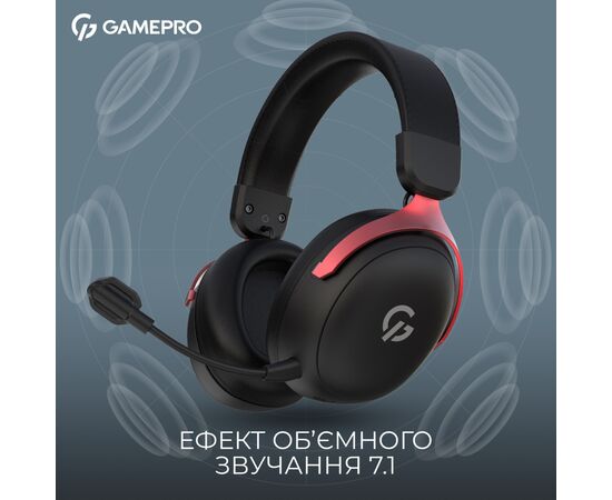 Наушники GamePro Asgard Freya Pro Wireless Black/Red (HSW201BR), изображение 5