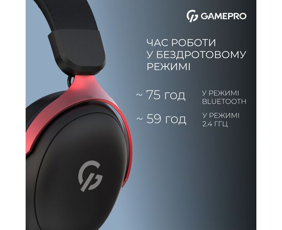 Наушники GamePro Asgard Freya Pro Wireless Black/Red (HSW201BR), изображение 7