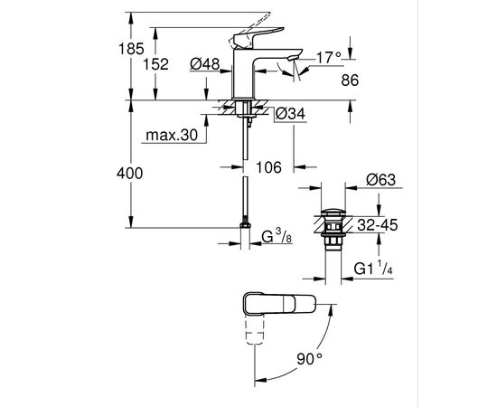 Змішувач Grohe QuickFix 1018610000, зображення 5