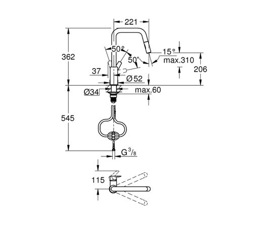 Змішувач Grohe QuickFix 306312430, зображення 5