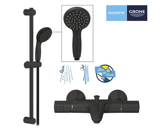 Змішувач Grohe QuickFix Precision Start Black (UA303907T1), зображення 8