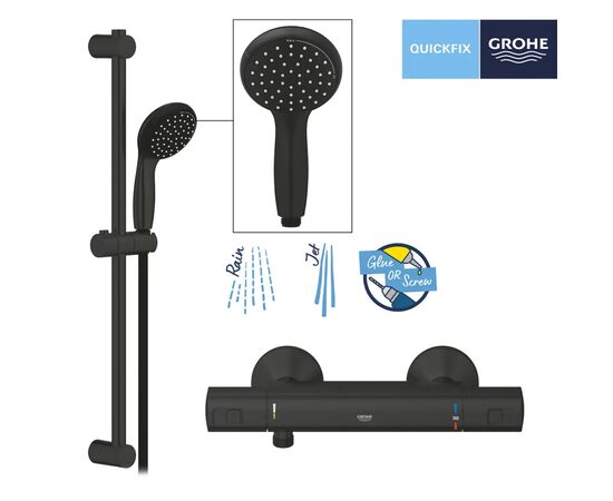Змішувач Grohe QuickFix Start Black (UA303908T1), зображення 8