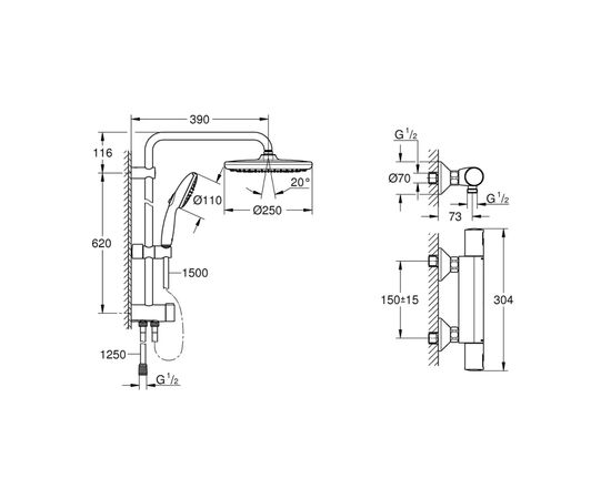 Змішувач Grohe QuickFix Start Black (UA303908T2), зображення 6